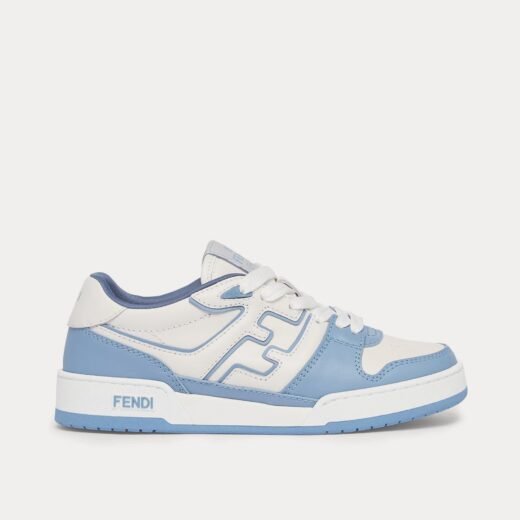 Fendi Baskets basses Match en cuir bleu clair – 35