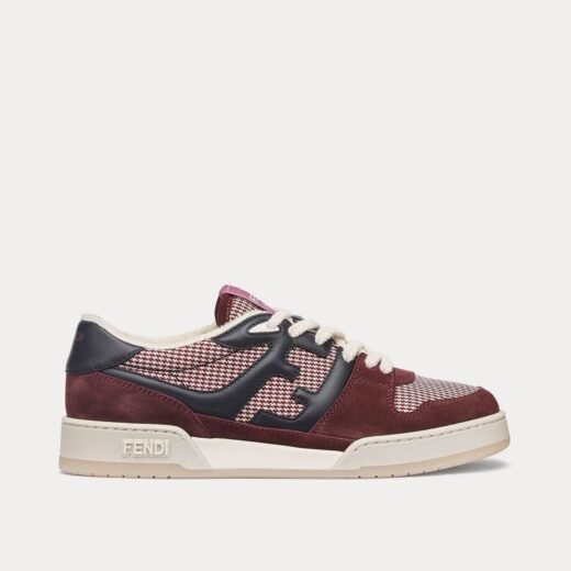 Fendi Baskets basses Match en daim bordeaux – 35