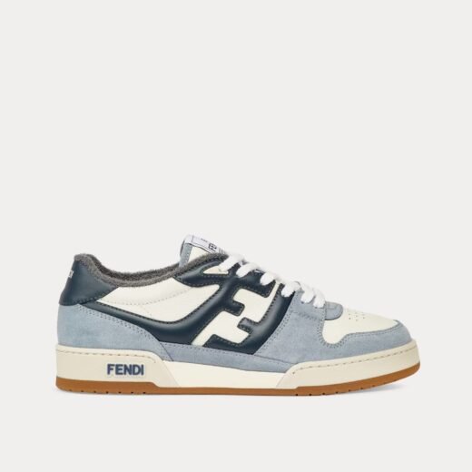 Fendi Baskets basses Match en daim bleu clair/blanc – 35