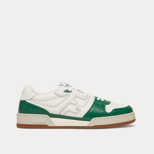 Fendi Baskets basses by Stefano Pilati en cuir blanc/vert – 35