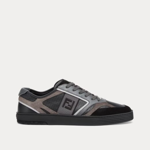 Fendi Baskets basses Step en cuir noir – 35
