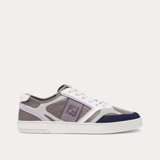 Fendi Baskets basses Step en cuir gris – 35