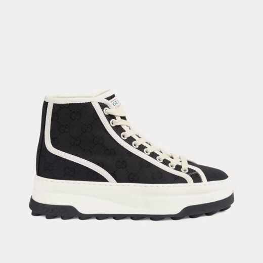 Gucci Baskets montantes noires en toile GG Original – 35