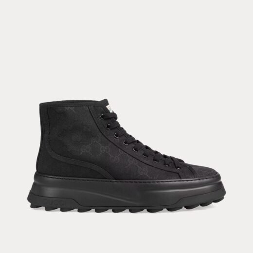 Gucci Baskets montantes noires en toile GG Original – 35