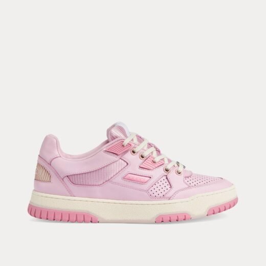 Gucci Baskets basses en cuir rose avec G entrelacés – 35