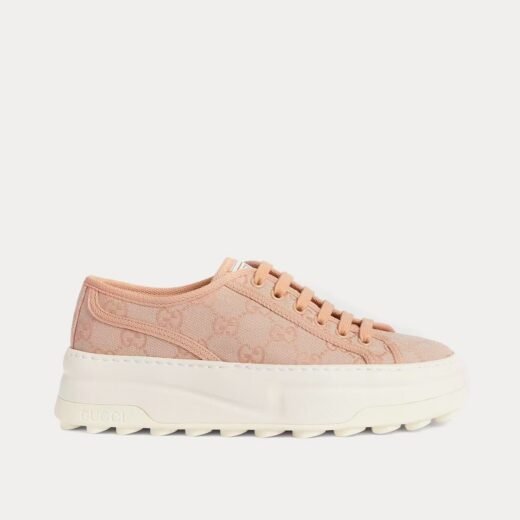 Gucci Baskets basses roses en toile GG Original – 35