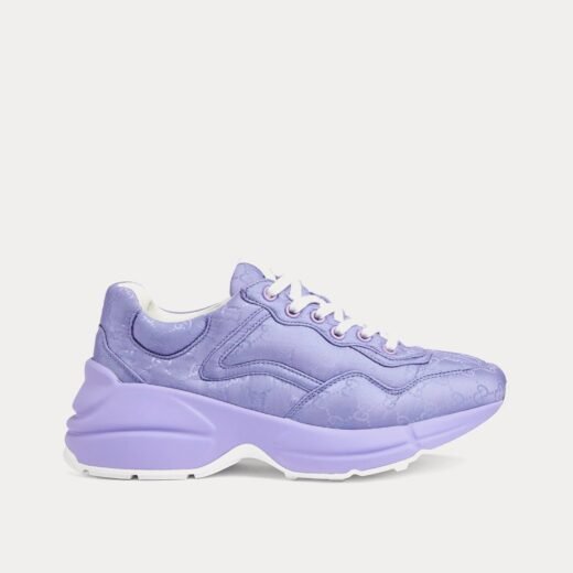 Gucci Baskets basses Rhyton GG en nylon lilas – 35