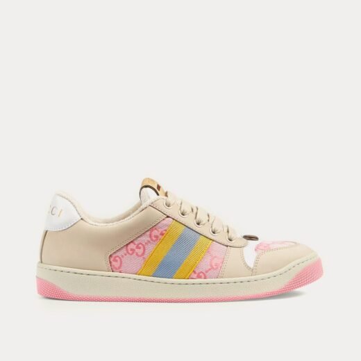 Gucci Baskets basses Screener avec bande Web GG beiges