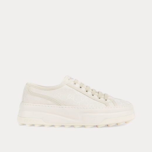 Gucci Baskets basses blanches en toile GG Original – 35