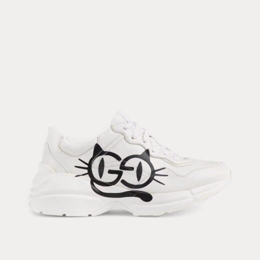Gucci Baskets basses blanches Rhyton Cat Eyes – 35