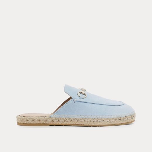 Gucci Mules espadrilles en daim bleu clair à mors – 35