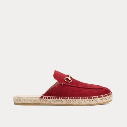 Gucci Mules espadrilles Rosso Ancora en daim à mors de cheval – 35