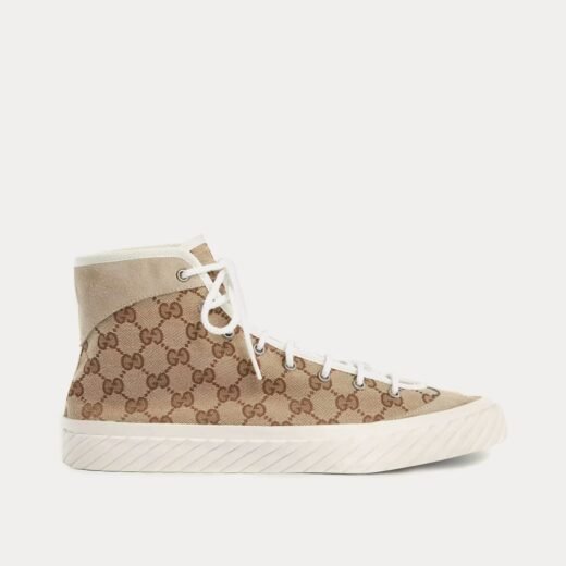 Gucci Baskets montantes en toile GG beige/ébène – 35