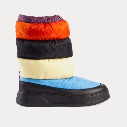 Gucci Bottes GG Nylon orange / noir / blanc cassé / bleu – 35