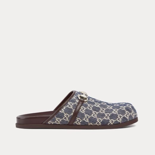 Gucci Mules Horsebit GG Denim beige/bleu – 35