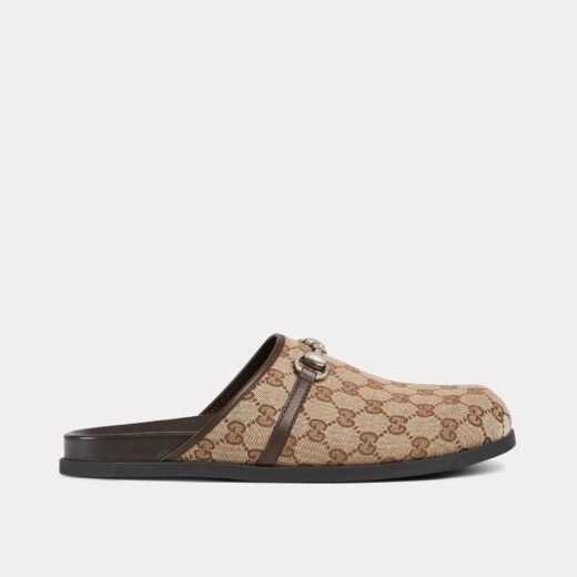 Gucci Mules Horsebit Original GG Canvas beige/ébène – 35