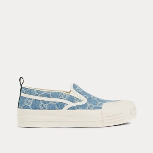 Gucci Baskets à enfiler bleu clair GG Denim – 35
