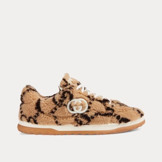 Gucci Baskets basses Mac80 en tissu effet mérinos GG beige/ébène – 35