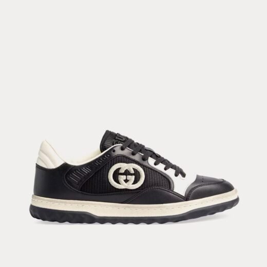 Gucci Baskets basses MAC80 en cuir noir/blanc – 35