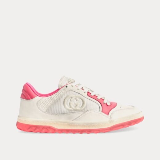 Gucci Baskets basses MAC80 en cuir blanc cassé/rose – 35