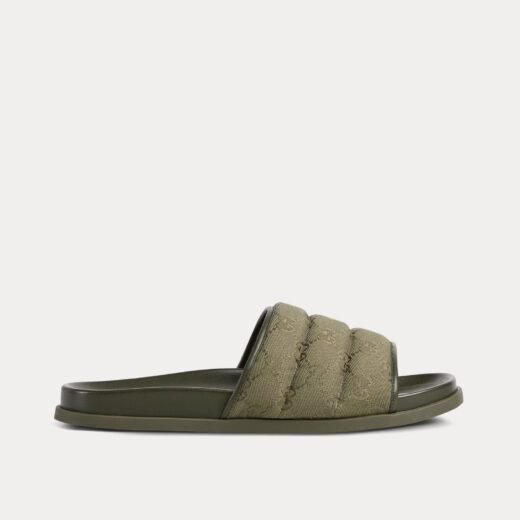 Gucci Sandales à enfiler rembourrées vert foncé – 35