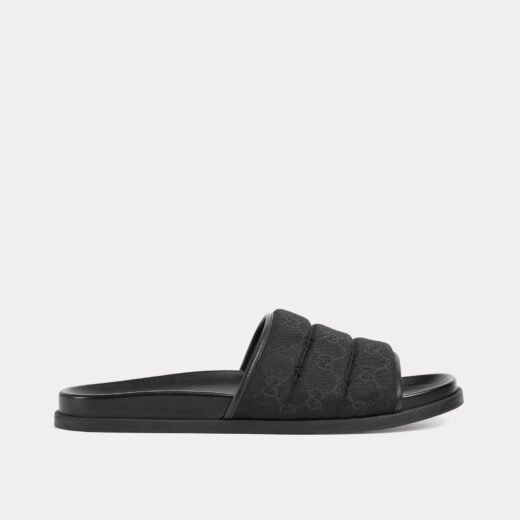 Gucci Sandales à enfiler noires rembourrées – 35