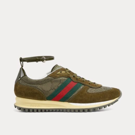 Gucci Baskets basses Re-Motion en nylon vert foncé GG – 35