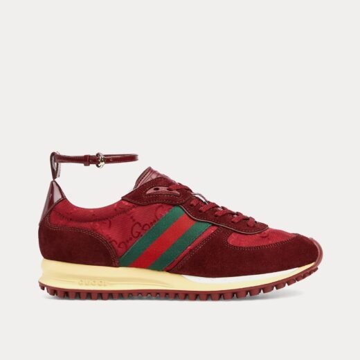 Gucci Baskets basses Re-Motion en nylon GG Rosso Ancora rouges – 35