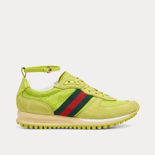Gucci Baskets basses Re-Motion avec nylon GG vert acide – 35