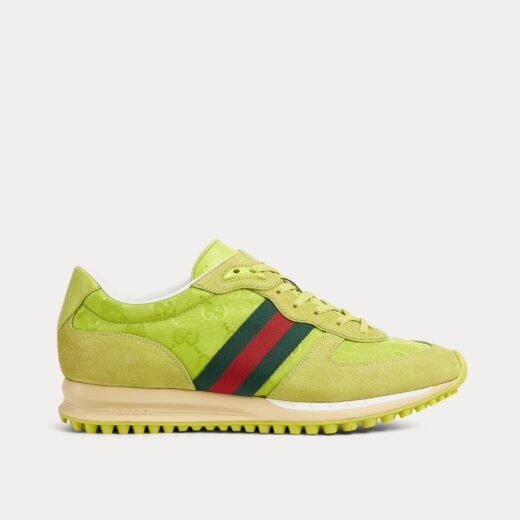 Gucci Re-Motion avec baskets basses vert vif en toile GG originales – 35