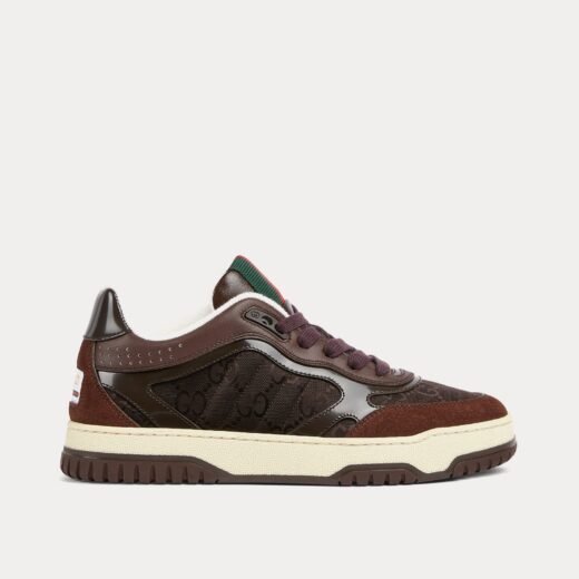 Gucci Baskets basses marron foncé Re-Web avec toile GG – 35