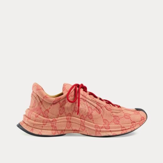 Gucci Baskets basses Run GG Print beiges/rouge hibiscus – 35