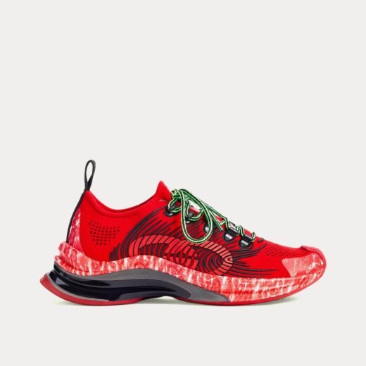 Gucci Chaussures de course Run en tissu technique rouge – 35