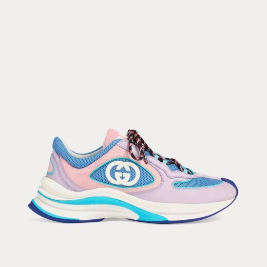 Gucci Baskets basses Run en daim lilas/rose clair – 35