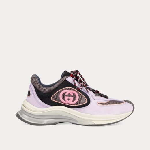 Gucci Baskets basses Run GG en daim lilas/noir – 35
