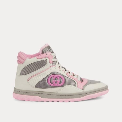 Gucci Baskets montantes en cuir MAC80 blanc cassé/rose – 35