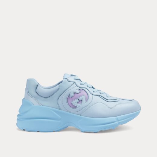 Gucci Baskets basses Rhyton Interlocking G bleu clair – 35