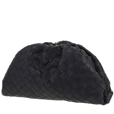 Pochette Bottega Veneta Pouch en cuir intrecciato bleu