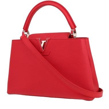 Sac à main Louis Vuitton Capucines MM en cuir grainé rouge