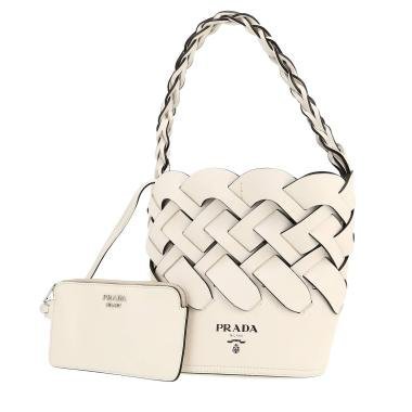 Sac à main Prada Bucket bag en cuir blanc