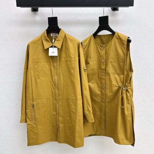 Hermès Chemise robe en coton élégante, style et confort raffinés