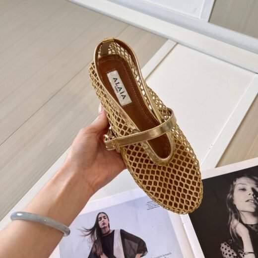Alaïa Ballerine Alaïa Jaune, Confort Absolu et Style Élégant