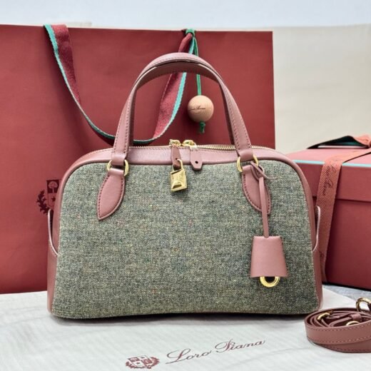 Loro Piana sac à main gris et rose