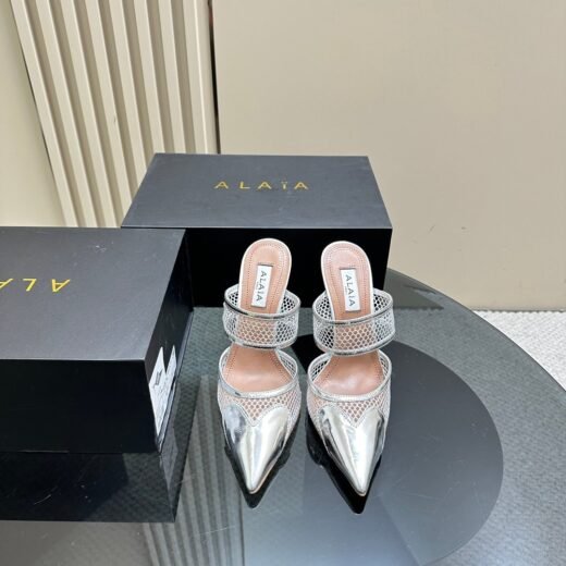 Alaïa Bloom – Argent métallisé / noir
