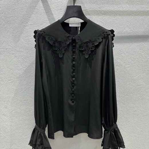 Chloé blouse noire fleurie