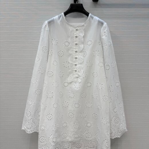 Chloé Blouse blanche à broderie anglaise