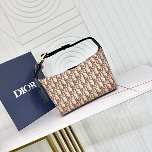 Dior Sac bandoulière à motif Oblique – Marron et beige