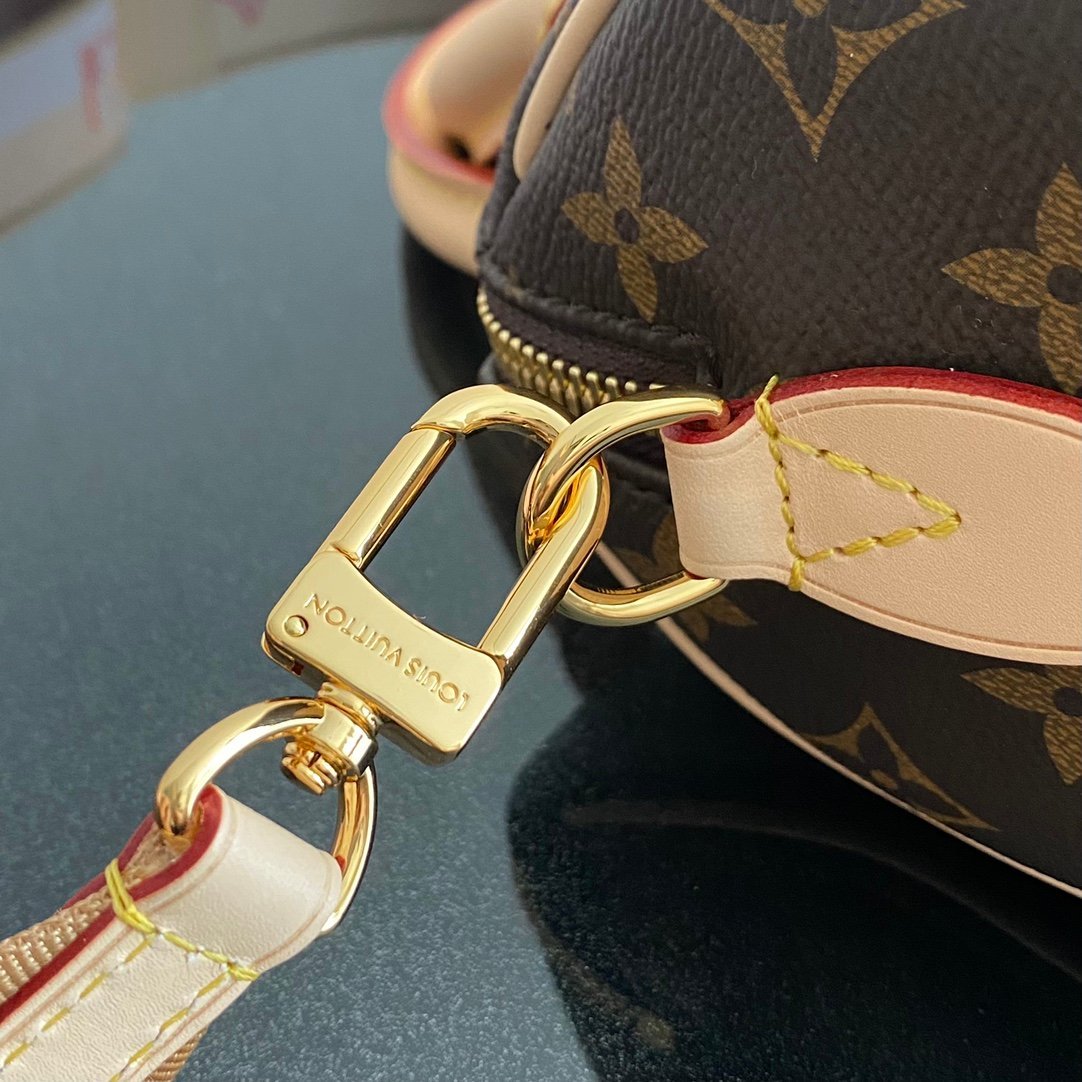Louis Vuitton sac à main Monogram marron avec bandoulière rose – Image 6