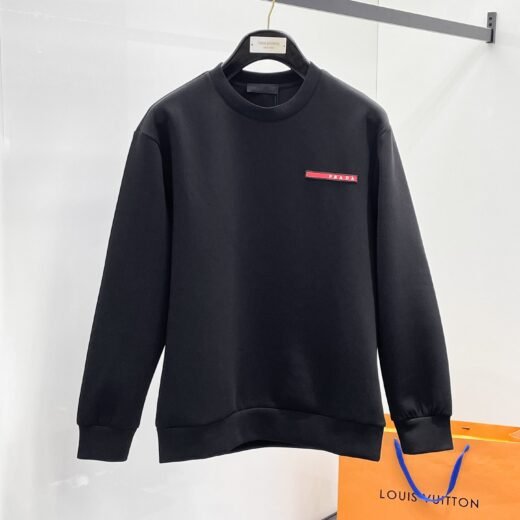 Prada Sweatshirt à plaque logo — noir et blanc